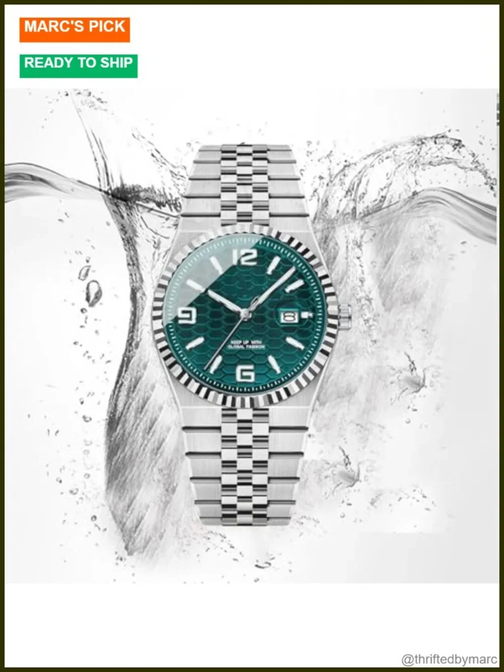 Men's Quartz Luminous Date Waterproof Stainless Steel Dress Watch